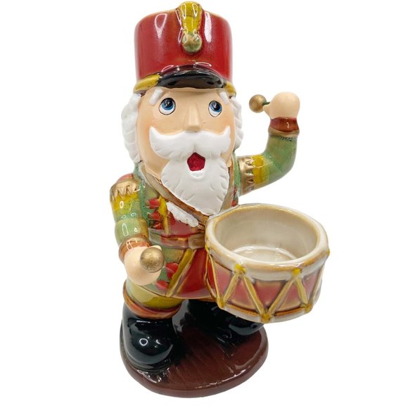 Yankee Candle Co Other - Yankee Candle Co Tea Light Holder Nutcracker Drummer Boy Christmas Ceramic